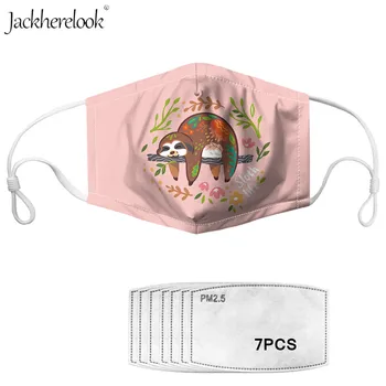 

Cartoon Lazy Sloth Print Face Mask for Adult Child with 7pcs/lot Activated Carbon Filter Anti Dust Half Face Masks Mouth-muffle