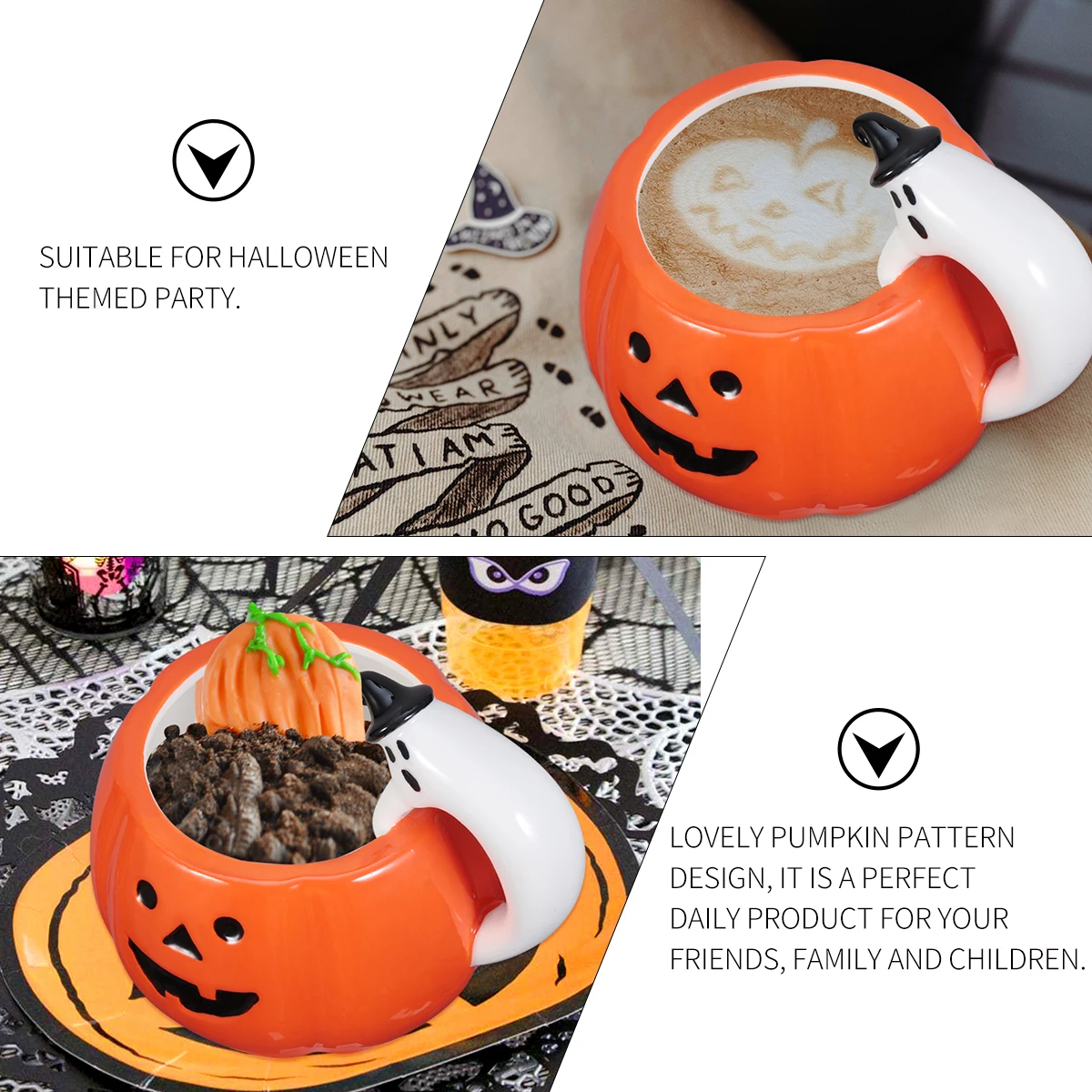 1pc Ceramic Mug Festival Creative Fashionable Stylistic Halloween Mug Pumpkin Coffee Cup Ceramic Cup for Home Bar Office Coffee