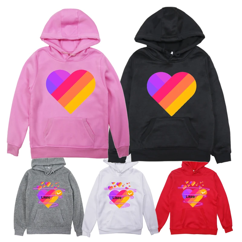 

New Kids Boys Girls Likee Hoodies Children Funny Graphic Sweatshirt Harajuku Fashion Russia Style Likee App Long Sleeve Mujer