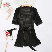 Стильное Сексуальное Женское кружевное шелковое белье, халат, женское нижнее белье, ночная рубашка