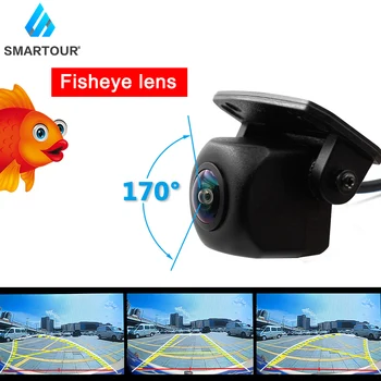

Smartour 170 Degree FishEye Lens Dynamic trajectory Night Vision Vehicle Rear View Camera low-light level 15m visible Car Camera