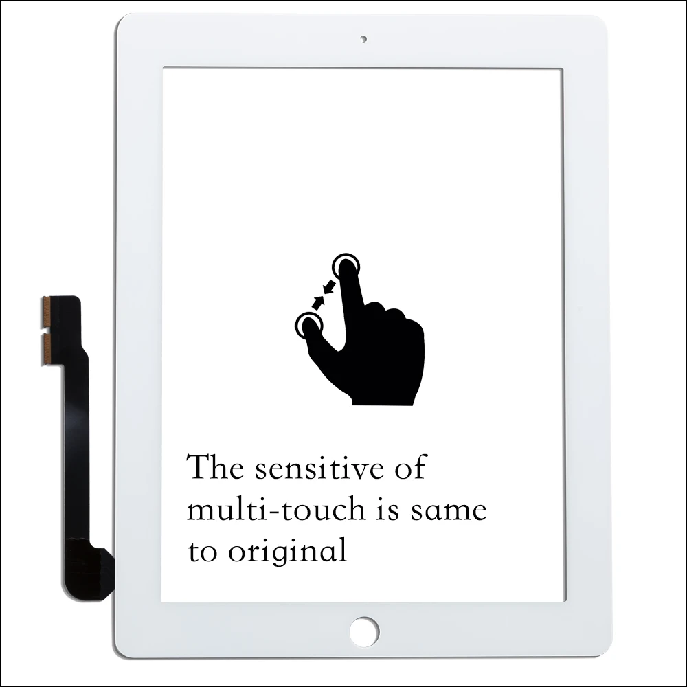 Touch screen panel Ipad touch screen glass panel Ipad touch screen panel Ipad touch screen glass Touch Screen For iPad 3/4 A1416 A1430 A1403 A1458 Digitizer Sensor Glass Panel With Middle Frame+Tools+Tempered Glass+Adhesive 1Pcs