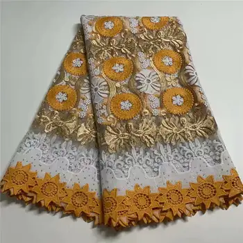 

Latest Tulle Lace Fabric 2020 French Lace Fabric With Stones 5 Yards Golden African Lace Fabric 2020 High Quality Lace JAUN