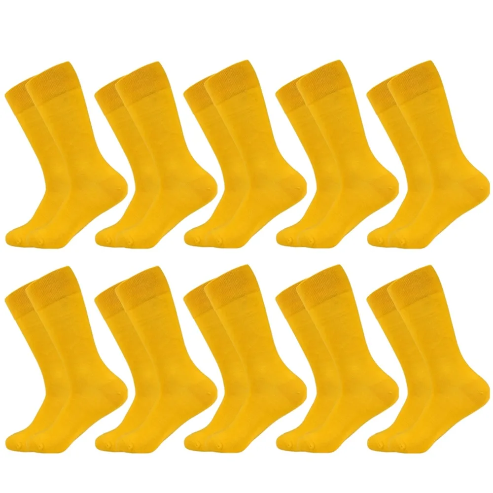 10 pairs socks-A22 Мужские носки, новинка, одноцветные хлопковые носки, черные, синие, красные, фиолетовые, желтые, зеленые носки, цветные, Полноразмерные, Классические мужские носки - Цвет: 10 pairs socks-A22