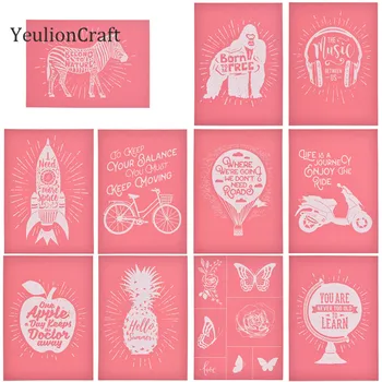 

Chzimade 11Pcs Ballon Apple Pattern Self-Adhesive Silk Screen Printing Mesh Transfer For DIY T-shirt Fabric Home Decoration