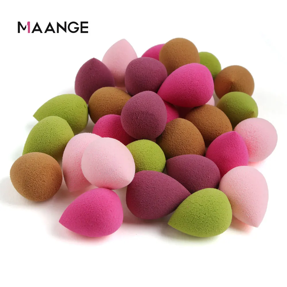MAANGE 30 шт., мини-спонж для макияжа, косметическая пуховка, пудра, пуховка, гладкая губка для макияжа, инструменты для макияжа