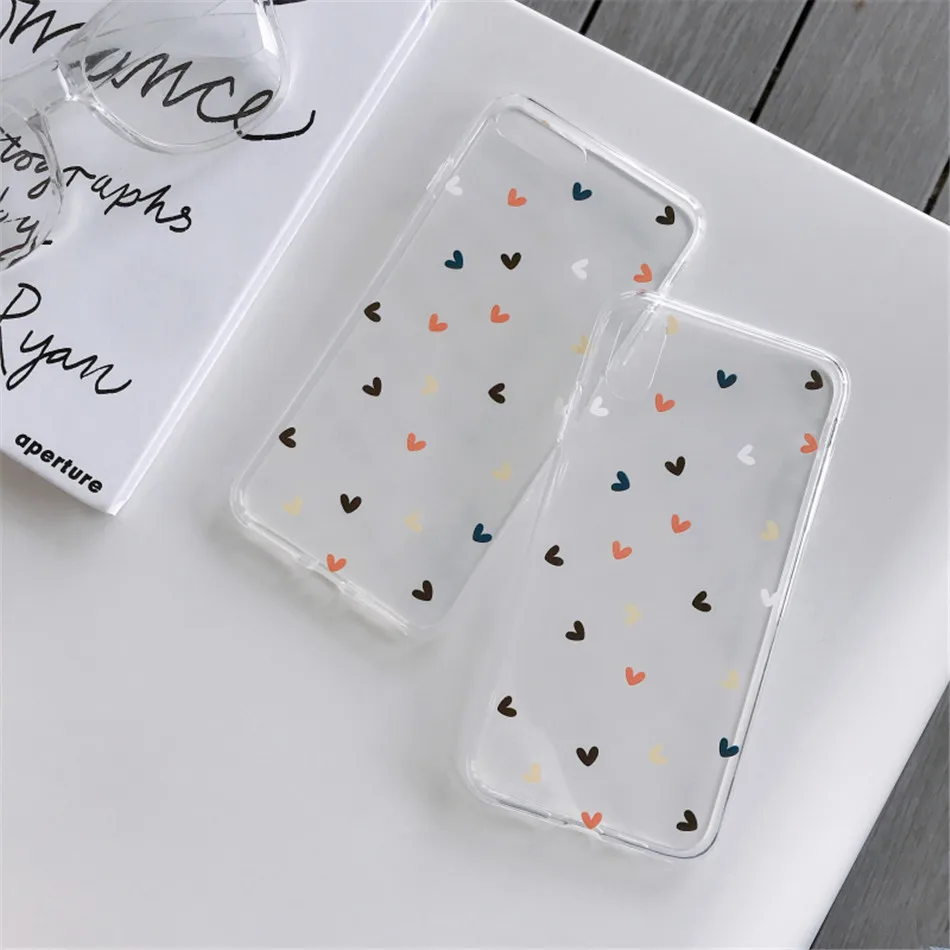 Мягкий прозрачный чехол для телефона Lovebay s для iphone 11 Pro X XS Max XR 6 6S 7 8 Plus, Прозрачный Простой чехол с цветочным принтом и сердечком