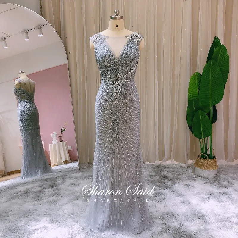 Silver Beaded Mermaid Prom Dresses Long 2021 Luxury Dubai Formal Evening Gowns Arabic Women Burgundy Wedding Party Dress Elegant | Свадьбы и