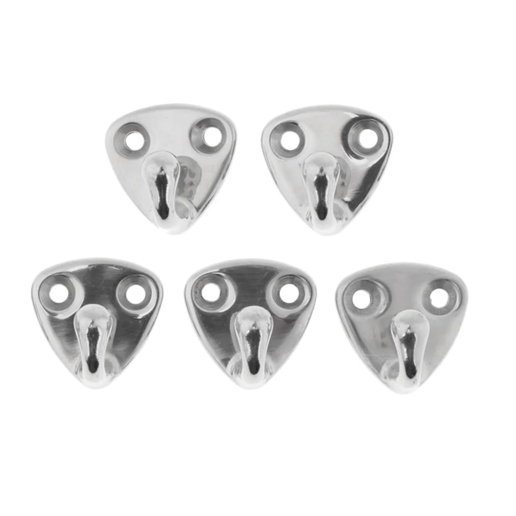 5-Counted 316 Stainless Steel Coat J Hook Hang Ring Boat Hardware Accessories