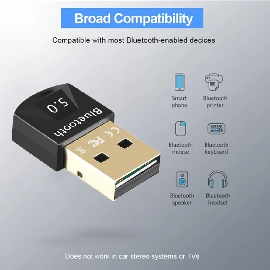 WvvMvv USB wireless BT5.0 Adapter 5.0 Receiver 5.0 Dongle High Speed Transmitter wireless USB Adapter for Laptop PC Computer