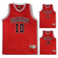 Anime Shohoku School Basketball Team Jersey 1-15 Cosplay Costume Sakuragi Hanamichi Rukawa Jersey Tops Shirt Sports Wear Uniform