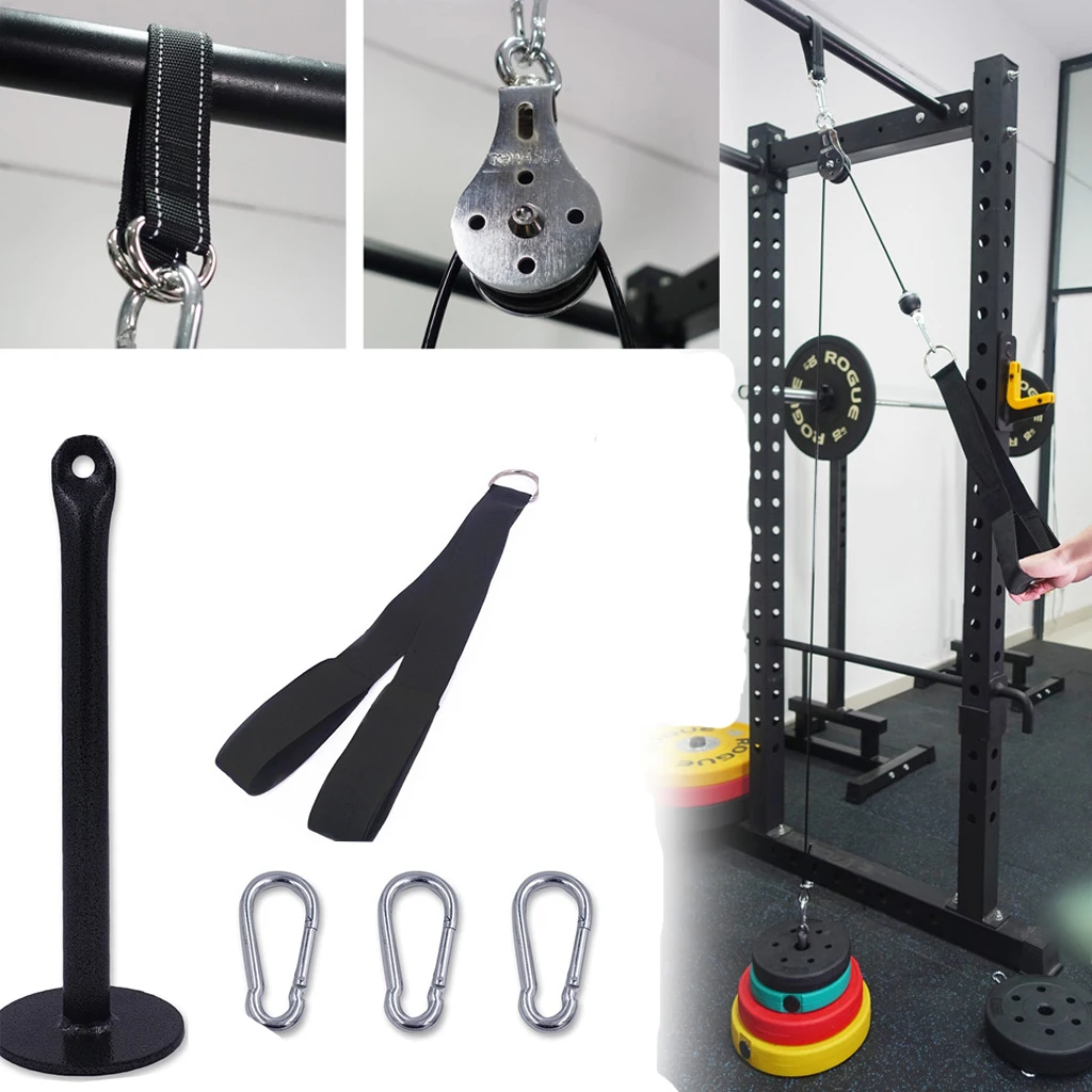 7pcs/set Pulley Cable Machine System Triceps Biceps Shoulders Chest Training Kit Home Arm Forearm Strength Trainer Training Gear