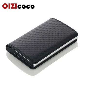 

Business ID Card Case Men Credit Card Holders Fashion Automatic RFID Card Holder Aluminium Bank Card Wallets