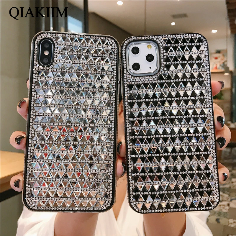 Модный Блестящий чехол со стразами для iPhone 11 Pro XS Max XR X 8 7 6 6S Plus мягкие чехлы из ТПУ