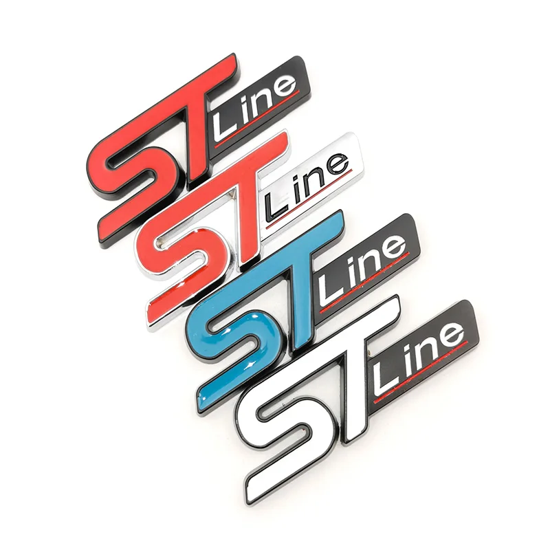 New Metal Red Blue St Line Sticker Car Head Emblem Badge Adesivo Cromato Per Ford Fiesta Focus Mondeo Auto Car Styling