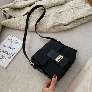 

MINI Shoulder Messenger Bag 2019 Scrub Leather Crossbody Bags for Women Female Contrast Color Handbag Lady Handbags