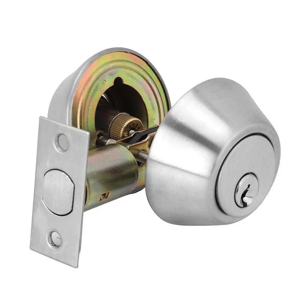 Double Cylinder Steel Security Door Bolt Lock Both Side Wood Doors 304 stainless steel door bolt lock