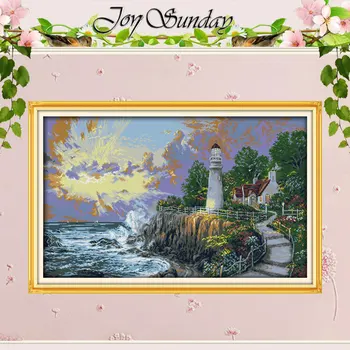 

The Beacon Light Tower patterns Counted Cross Stitch 11 14CT Cross Stitch Sets Wholesale Cross-stitch Kits Embroidery Needlework