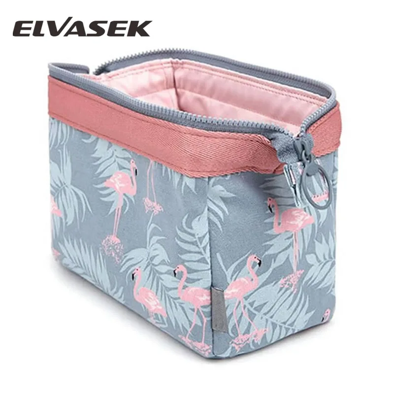

ELVASEK New fashion cosmetic bag Women waterproof Flamingo makeup bags travel organizer Toiletry Kits Portable makeup case