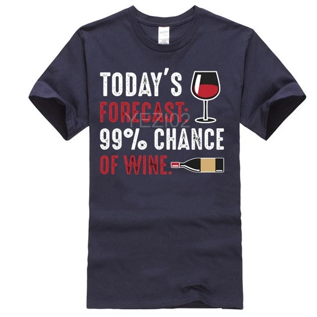 Ce soir Forecast 99% De Chance De Vin Drôle Blague Adulte Humour Ajusté T-shirt Cool 