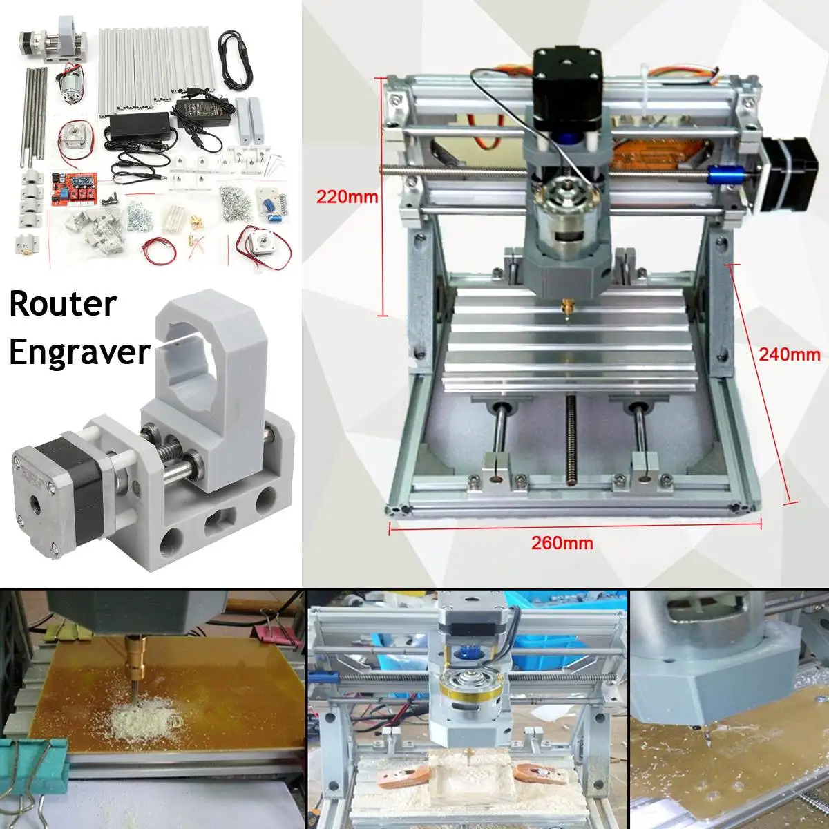 DIY Мини 3-осевой фрезерный станок с ЧПУ 1610 GRBL управление ЧПУ гравер PCB ПВХ фрезерный станок для резьбы по дереву рабочая зона 16x10,5x3 см