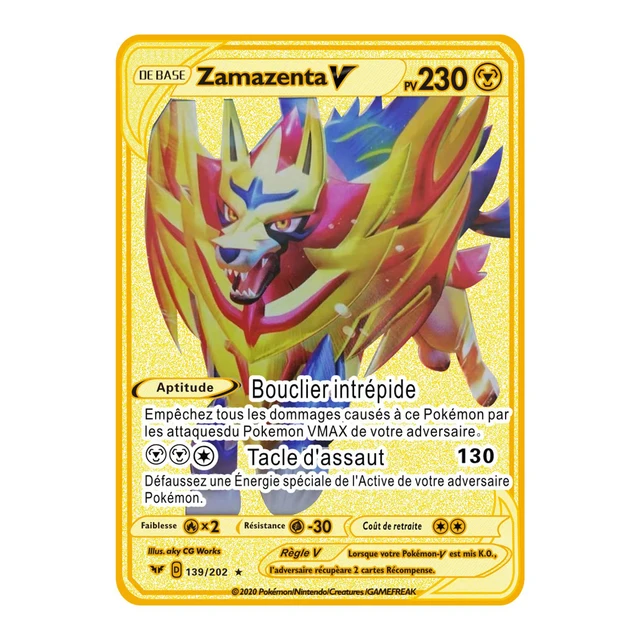 Pokemon Iron Shiny Cards English Charizard Mewtwo Pikachu Metal Cards Vmax Metal Gold Pack Game Collection Cards Gift Kids 27