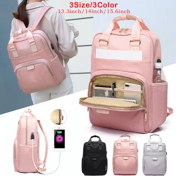 

Riverdale Pink Anti-theft Backpack Waterproof USB Laptop Backpack Female Fashion 13-15.6 Inch Backpacks Women Men Black