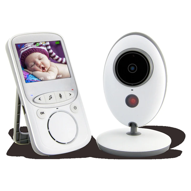 Monitor de bebé inalámbrico LCD con Audio y vídeo, Radio niñera con intercomunicador de música IR 24h, cámara portátil, Walkie Talkie para niñera