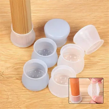 

4Pcs Silicone Round Table and Chair Foot Protective Cover Anti-slip Mute Pads Home Accessories