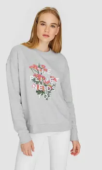 

2020 Spring autumn New Digital floral Print grey Motion zaraing women Sweatshirt vadiming sheining female Pullover Shirt DFP8622