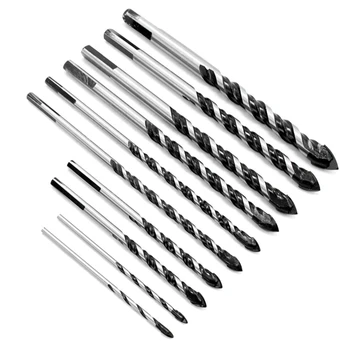 

10pcs Drill Bits Tools Multifunctional Ceramic Wall Ceramic Tile Drill Bits Masonry Drill Bit Set for Glass Brick Concrete Wood