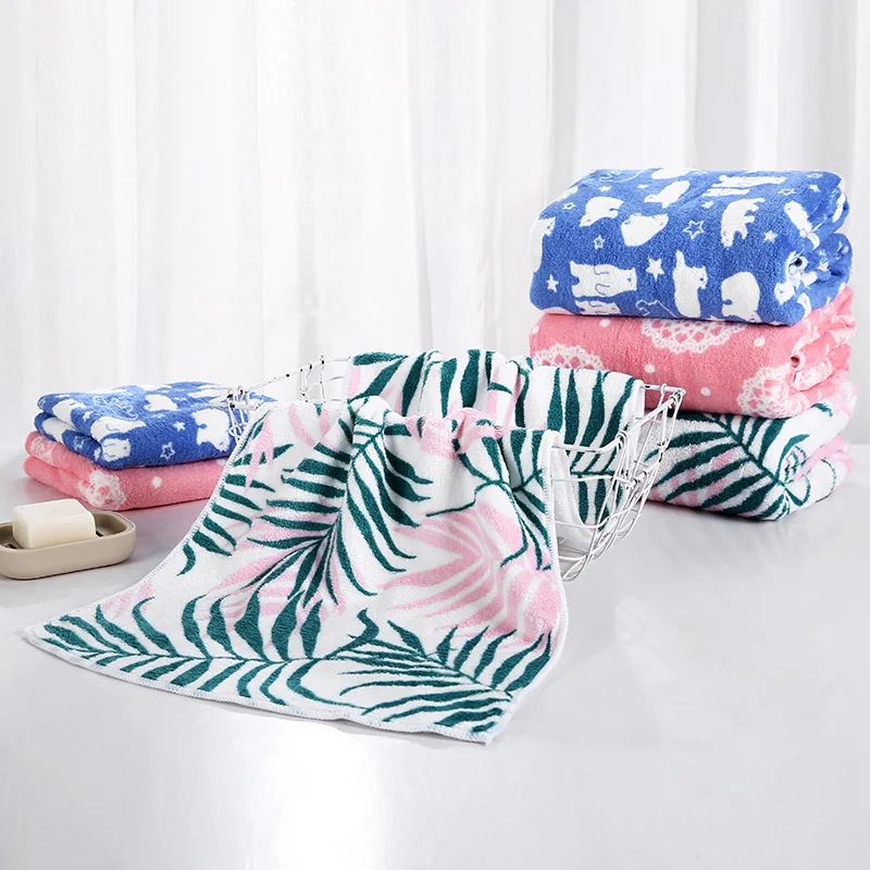 

Should jese Bath Towel + Towel Household Bath Towel Coral Velvet Printed 70X140 Printed Ultra-strength Water-Absorbing Beach Bat