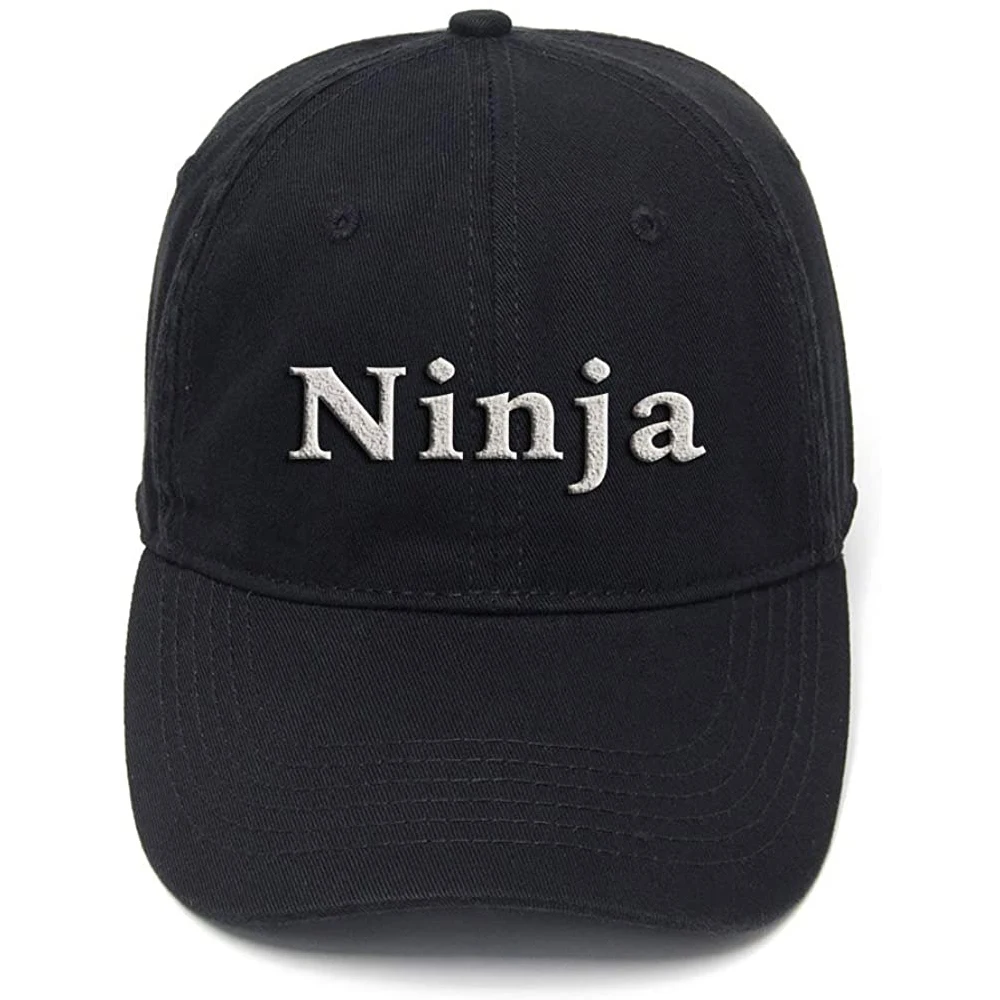 

Lyprerazy Ninja Funny Humor Washed Cotton Adjustable Men Women Unisex Hip Hop Cool Flock Printing Baseball Cap