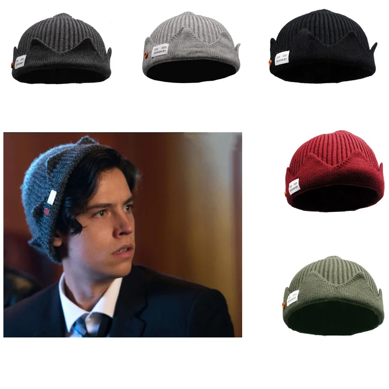 

Hot Riverdale Jughead Jones Wave Cap Men Winter Warm Knitted Unisex Beanie Cap for Women