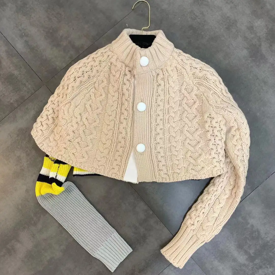 2piece Sweater Cardigan Women Autumn New Temperament Turtleneck Long Sleeve Cardigan High Waist Short Coat Jersey Mujer