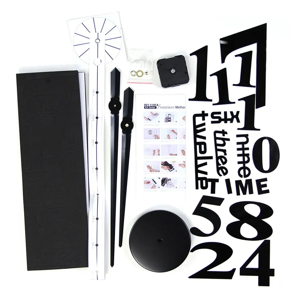 

3D Big Wall Clock Rushed Mirror Sticker DIY Room Decor Fashion Watches Quartz Clocks Christmas Docor Gift