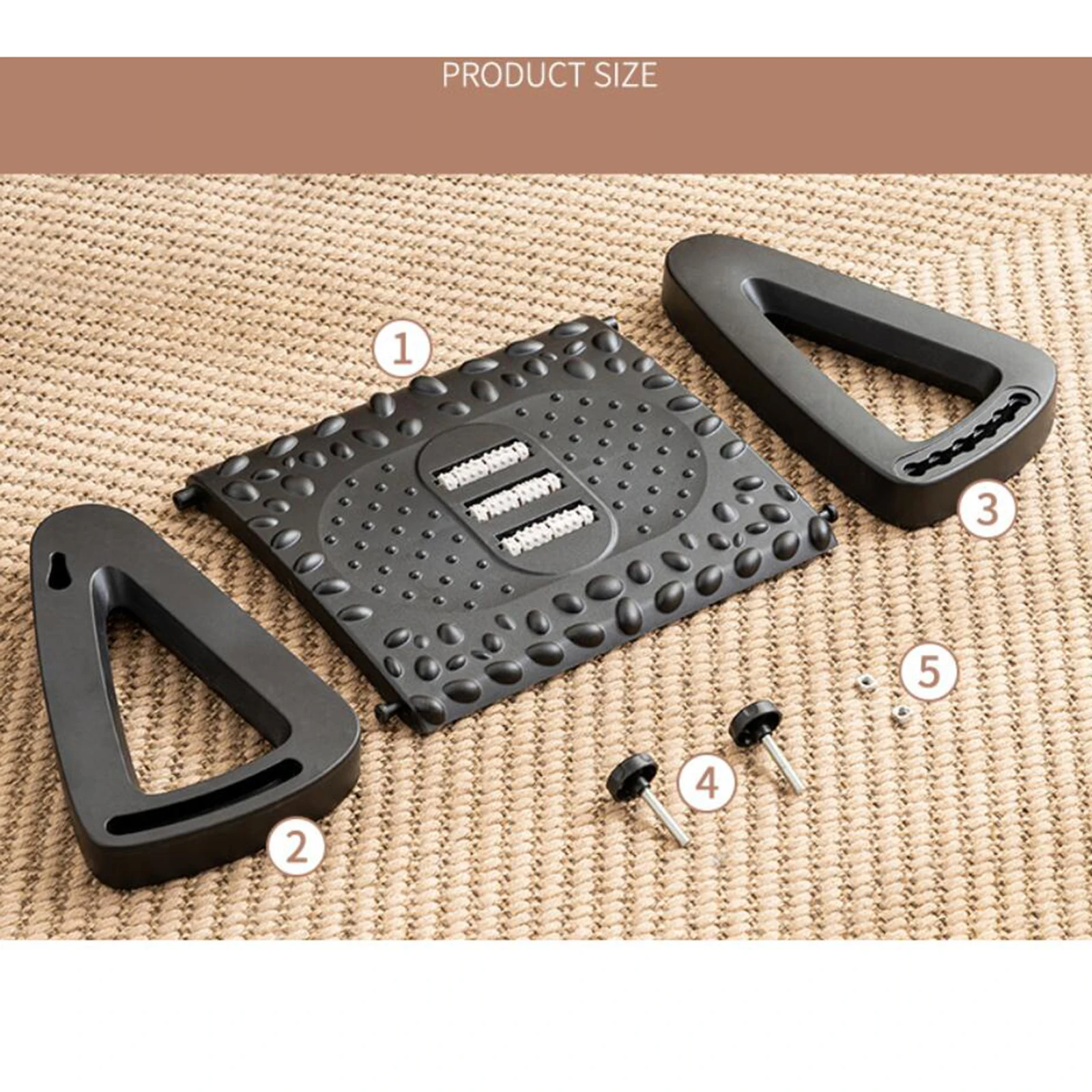 Adjustable Under Desk Footrest Ergonomic Foot Massager Footrest With  Non-slip Foot Pad And Massage Rollers For Home Office C8Q7 - AliExpress