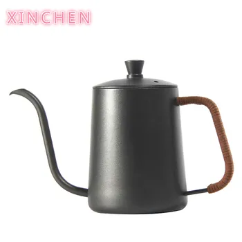 

Drip Kettle 350ml 600ml Coffee Tea Pot Teflon Non-Stick Food Grade Stainless Steel Gooseneck Drip Kettle Swan Neck Thin Mouth