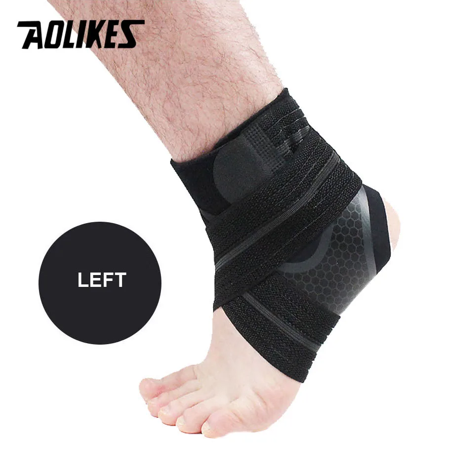 A--Left Foot AOLIKES 1 шт. ремешок для поддержки лодыжки Баскетбол Футбол профессиональный Регулируемый лодыжки рукав защита лодыжки бандаж Спортивная безопасность - Цвет: A--Left Foot