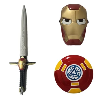 

Carnival Purim Children Spiderman Shield Cosplay Mask Voice Flash Shield Sword for Captain America Costume Props with LED Mask