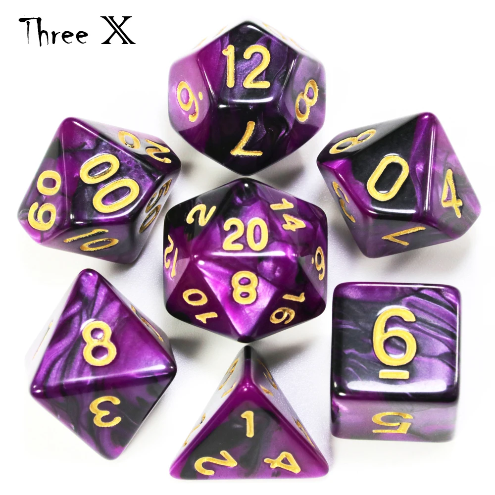 Dados RPG Poliédricos - Kit D20 D12 D10 D8 D6 | Dungeons And Dragons