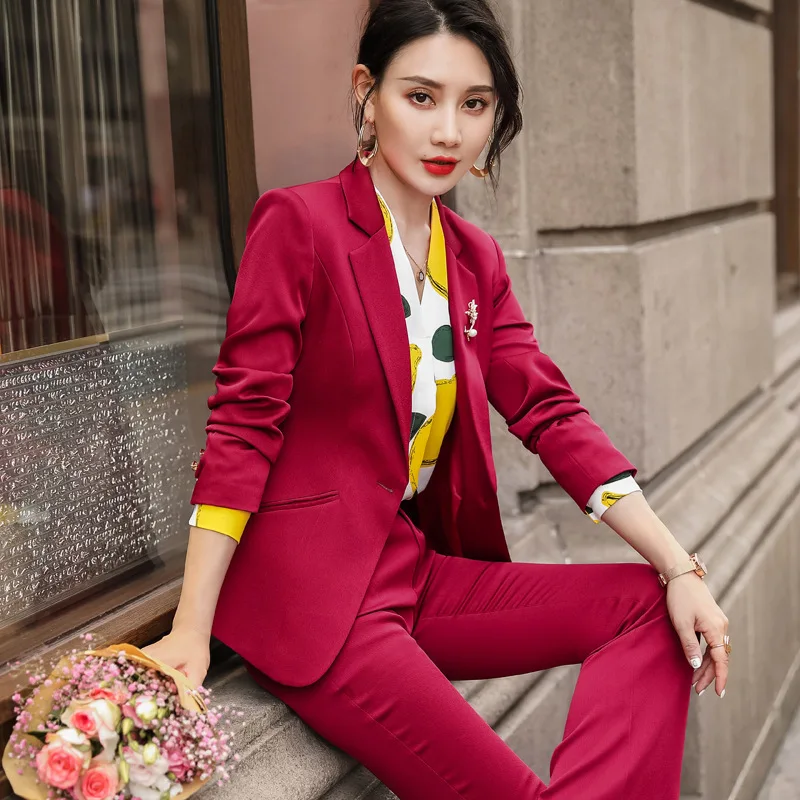 Ladies suits, slim body, casual, casual wear, versatile trousers, temperament, large size, women's two-piece, autumn and winter