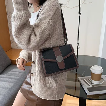 

[BXX] 2020 Autumn Winter New Female PU Leather Versatile Small Chain Square Bag Shoulder and Crossbody Flap Bags 8D056