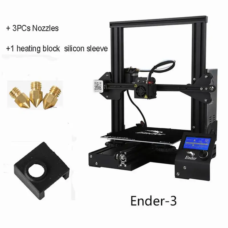 Новая мода CREALITY 3D принтер Ender3/3x/Pro с 3 насадками/2PLA/силикон DIY Набор принтер 3D апгрейд магнит сборка пластины