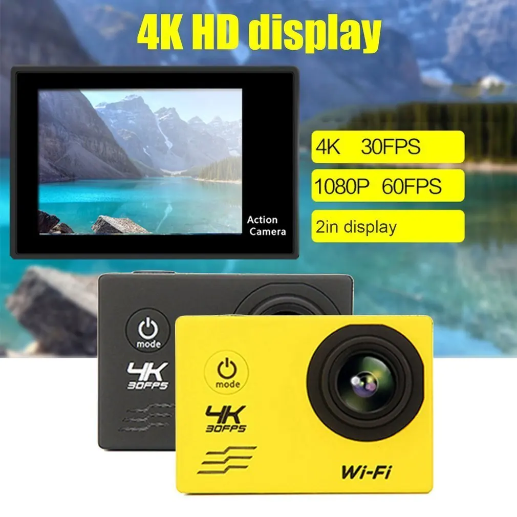 F60 FHD Wifi Action Camera 16MP 170 Degree Wide Angel Sports DV Waterproof Outdoor Diving Riding Photo Shooting Video Recording F60 FHD Wifi Action Camera 16MP 170 Degree Wide Angel Sports DV Waterproof Outdoor Diving Riding Photo Shooting Video Recording
