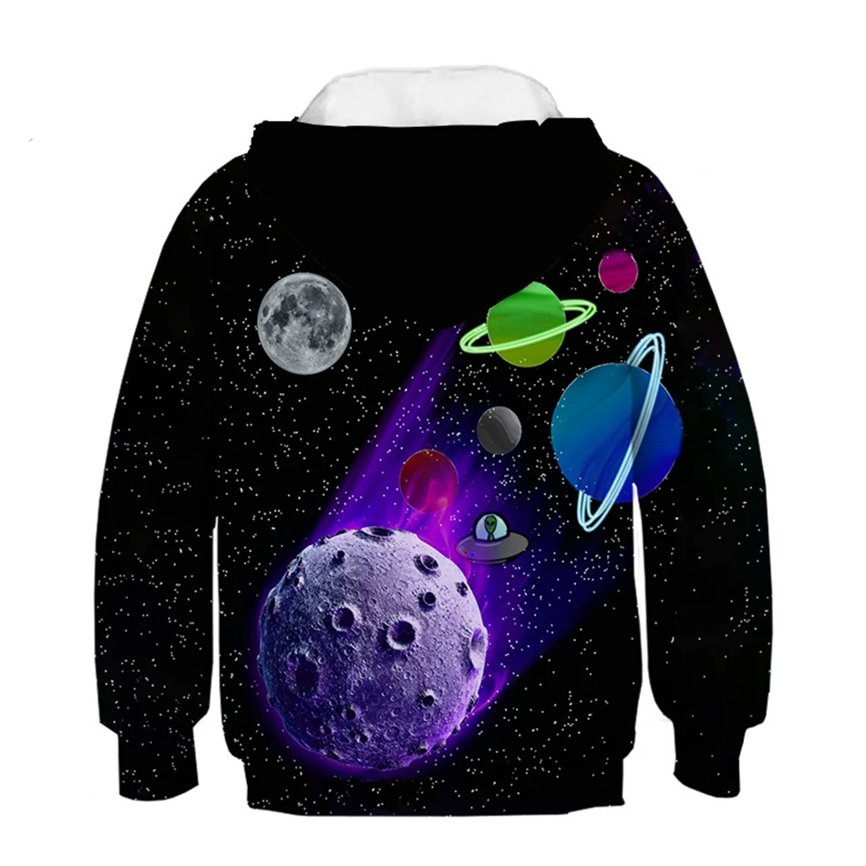 hoodie for baby boy Kids Funny Harajuku Colorful Galaxy Print Hooded Sweatshirt Planet Astronaut 3D Hoodie For Boy Girl 4-13Y Children Cool Pullover children's hooded tops