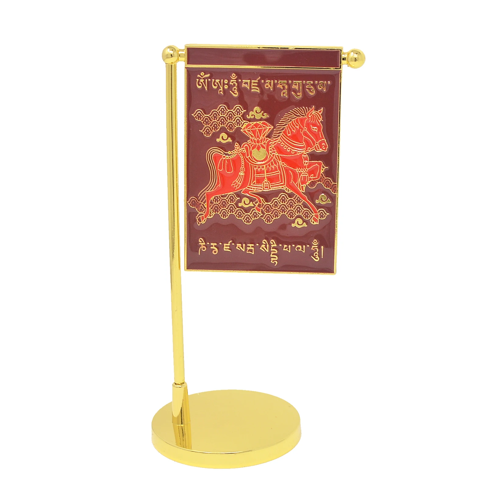 Feng Shui Statue Flag Of Victory Red Victorious Horse Desktop Decor W4377 | Дом и сад
