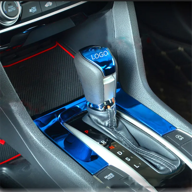 In Acciaio Inox Car Interior Scosse Le Mani Di Copertura In Plastica Abs Gear Shift Testa Trim Sticker Per Honda Civic 2016 2017 2018