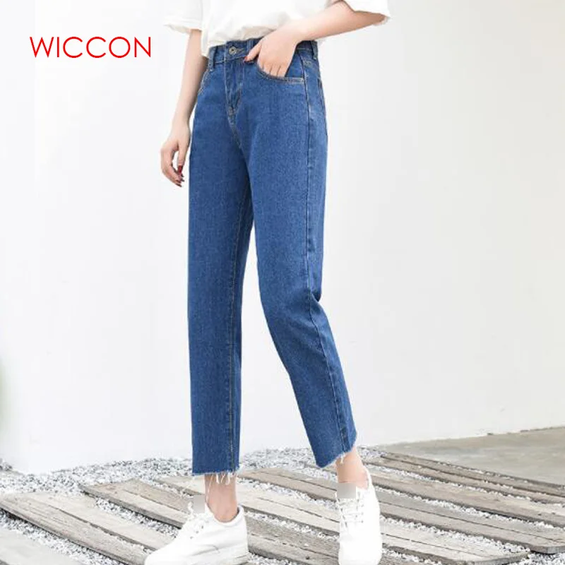 Хлопковые белые джинсы для женщин шаровары с высокой талией в винтажном стиле