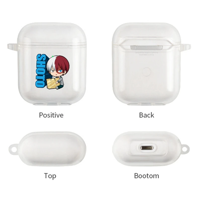 

For Airpods 1/2 Bluetooth Headset Cover Silicone Headphone Case Anime My Hero Academia Earphone Case Cosplay Unisex